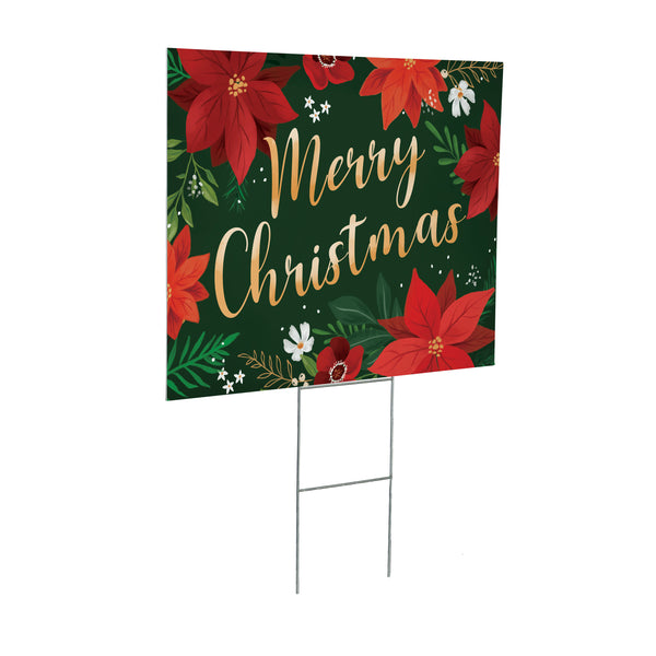 Plow & Hearth Holly Homestead Yard Sign "Merry Christmas" 24"x18"