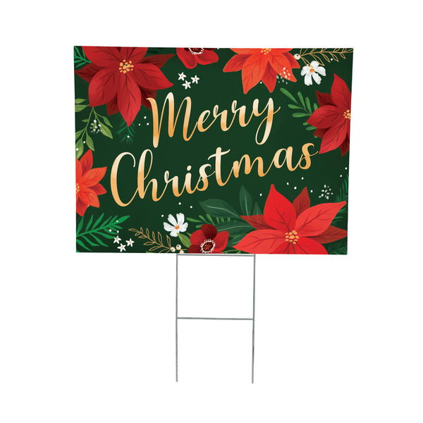 Plow & Hearth Holly Homestead Yard Sign "Merry Christmas" 24"x18"