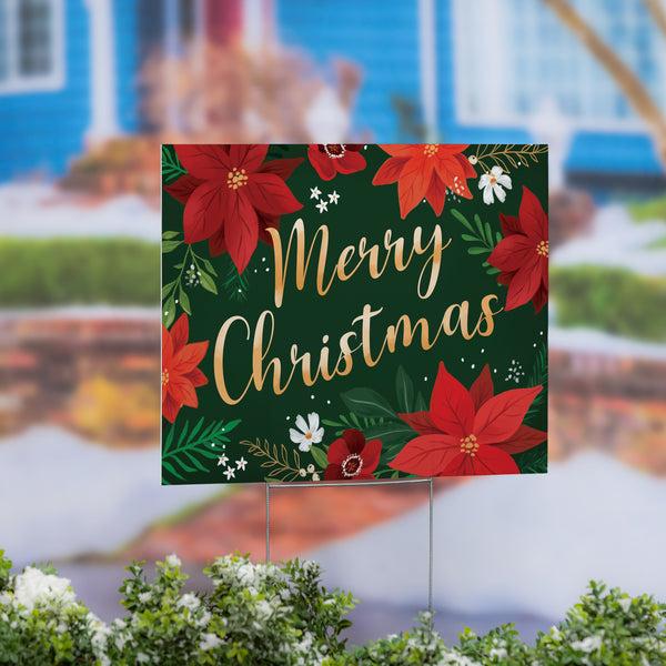 plow & hearth Holly Homestead Yard Sign "Merry Christmas" 24"x18"
