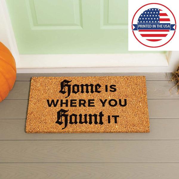 Plow & Hearth Home Is Where You Haunt It Coir Doormat 28"x16"