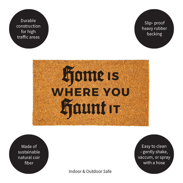 Plow & Hearth Home Is Where You Haunt It Coir Doormat 28"x16"