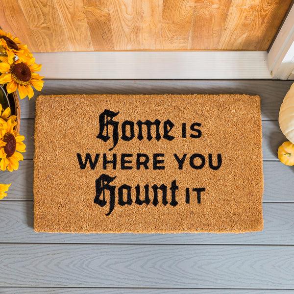 plow & hearth Home is Where You Haunt It Coir Doormat 28"x16"