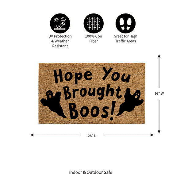Plow & Hearth Hope You Brought Boos Coir Doormat 28"x16"