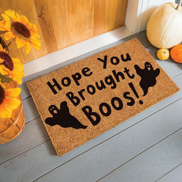 plow & hearth Hope You Brought Boos Coir Doormat 28"x16"