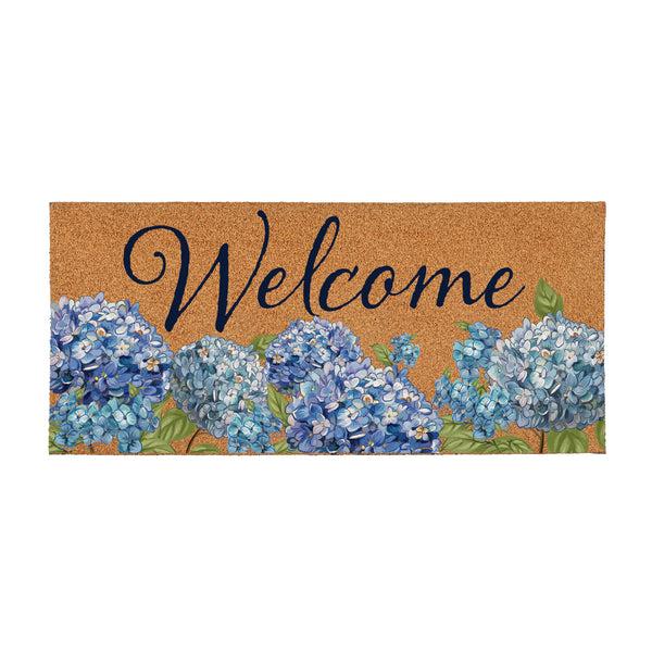 plow & hearth Hydrangea Haven Flocked Coir Sassafras Switch Mat 22"x10"