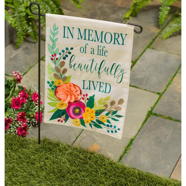 Plow & Hearth In Memory Of A Life Beautifully Lived Garden Burlap Flag