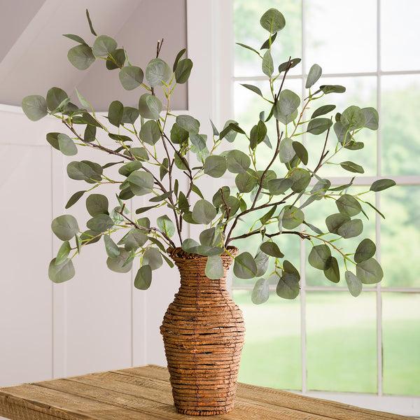 plow & hearth Indoor/Outdoor Battery-Operated Lighted Eucalyptus Branches Set of 2