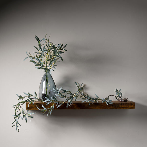 Plow & Hearth Indoor/Outdoor Battery-Operated Lighted Olive Branches Set Of 2