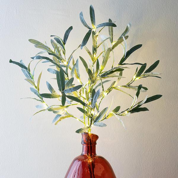 plow & hearth Indoor/Outdoor Battery-Operated Lighted Olive Branches Set Of 2