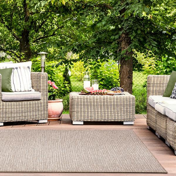 plow & hearth Indoor/Outdoor Beachcomber Texture Rug 7'10" x 9'10"