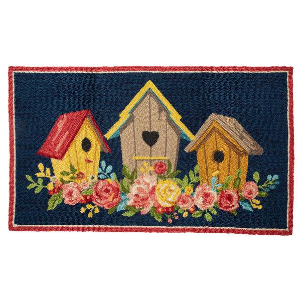Plow & Hearth Indoor/Outdoor Birdhouse Hooked Polypropylene Accent Rug 24"x42"