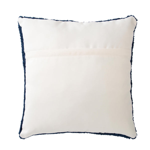 Plow & Hearth Indoor/Outdoor Blue Heron Hooked Polypropylene Throw Pillow