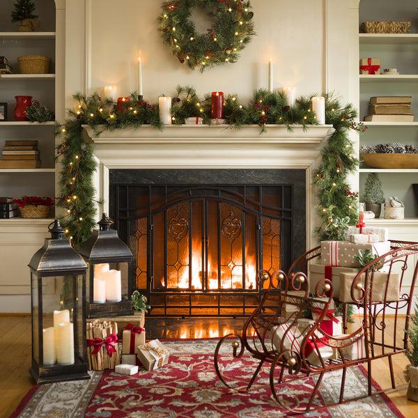 Plow & Hearth Indoor/Outdoor Blue Ridge Garland With Battery-Operated Dual-Function Lights
