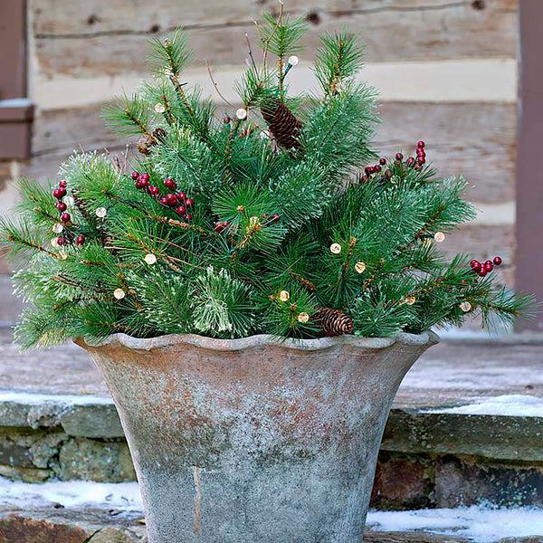 plow & hearth Indoor/Outdoor Blue Ridge Urn Filler with Battery-Operated Dual-Function Lights