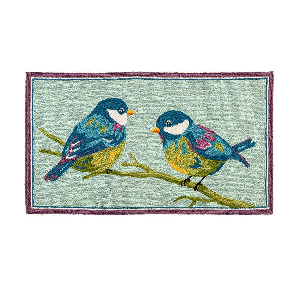 Plow & Hearth Indoor/Outdoor Bluebird Hooked Polypropylene Accent Rug
