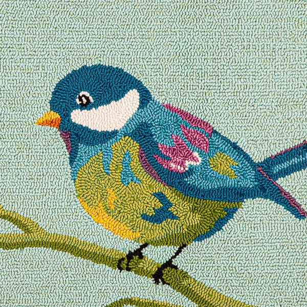 Plow & Hearth Indoor/Outdoor Bluebird Hooked Polypropylene Accent Rug