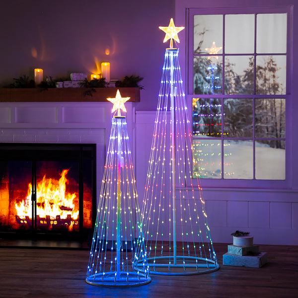 Plow & Hearth Indoor/Outdoor Christmas Tree Cone With Multicolor Lights Small