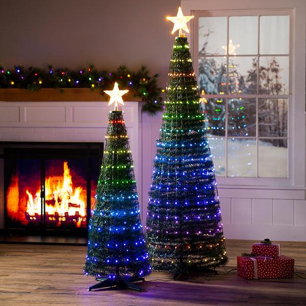 Plow & Hearth Indoor/Outdoor Christmas Tree With Multicolor Lights 71"
