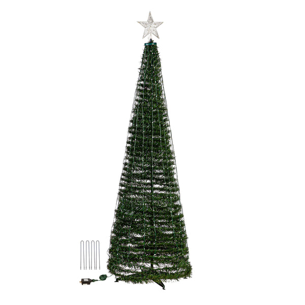 Plow & Hearth Indoor/Outdoor Christmas Tree With Multicolor Lights 71"