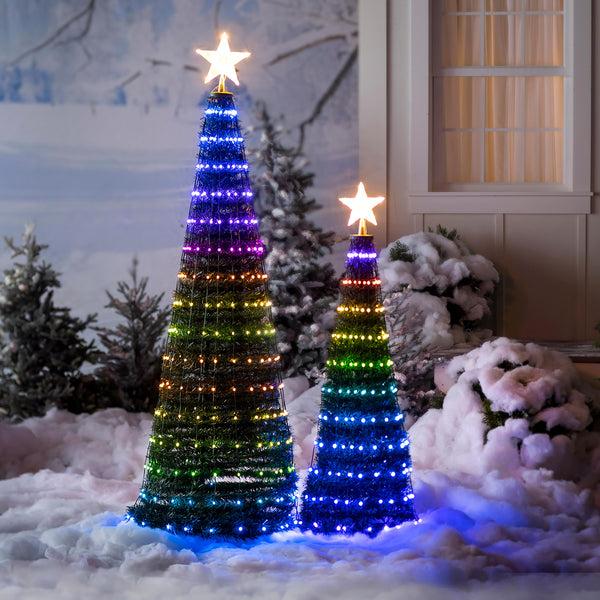 plow & hearth Indoor/Outdoor Christmas Tree With Multicolor Lights 71"