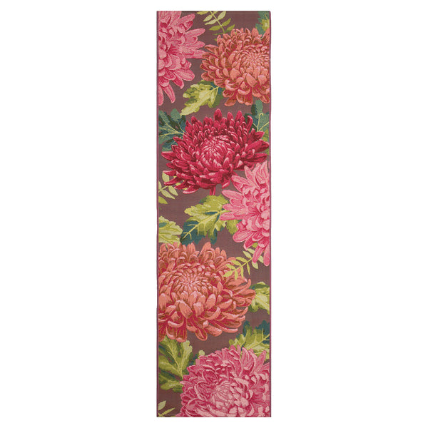 Plow & Hearth Indoor/Outdoor Chrysanthemum Polypropylene Rug 23" X 7'6" Runner