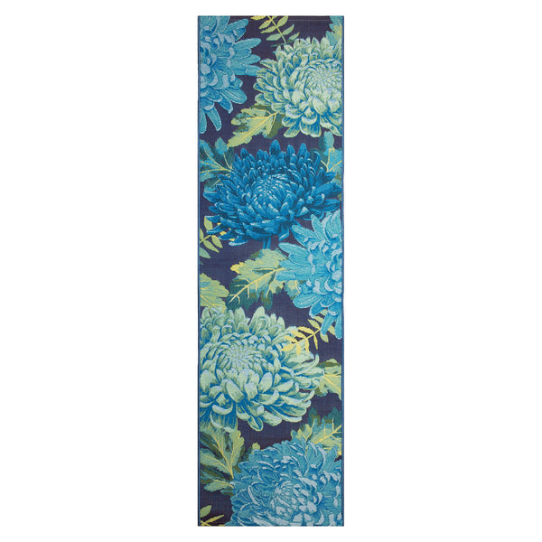 plow & hearth Indoor/Outdoor Chrysanthemum Polypropylene Rug 23" x 7'6" Runner