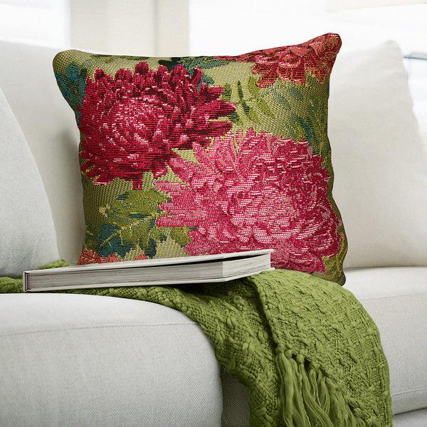 Plow & Hearth Indoor/Outdoor Chrysanthemum Polypropylene Throw Pillow