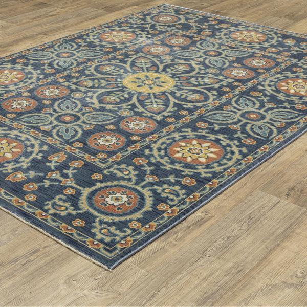 Plow & Hearth Indoor/Outdoor Clover Hill Border Polypropylene Rug 5'3" X 7'6"