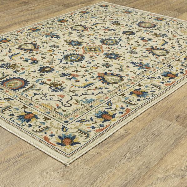 Plow & Hearth Indoor/Outdoor Clover Hill Border Polypropylene Rug 5'3" X 7'6"