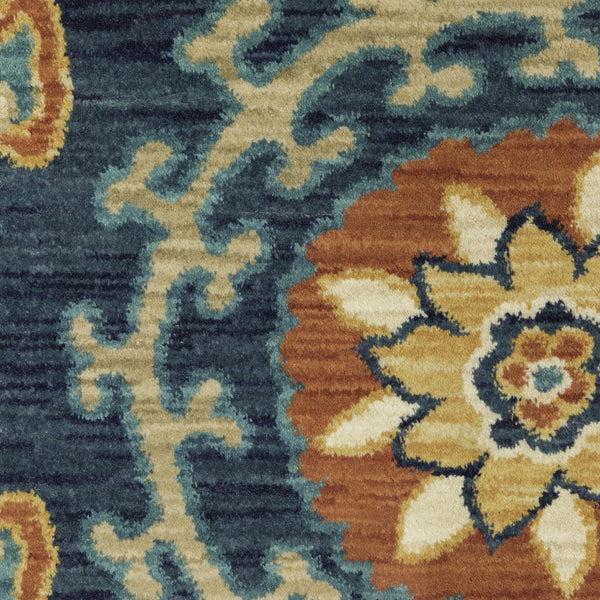 Plow & Hearth Indoor/Outdoor Clover Hill Border Polypropylene Rug 2'3" X 7'6" Runner