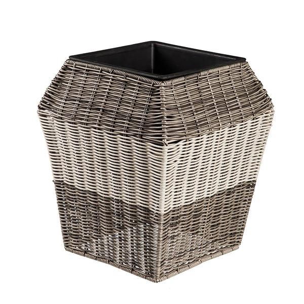 Plow & Hearth Indoor/Outdoor Coastal Wicker Planters Set Of 3