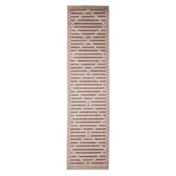 Plow & Hearth Indoor/Outdoor Diamonds Rug 23" X 7'6" Runner