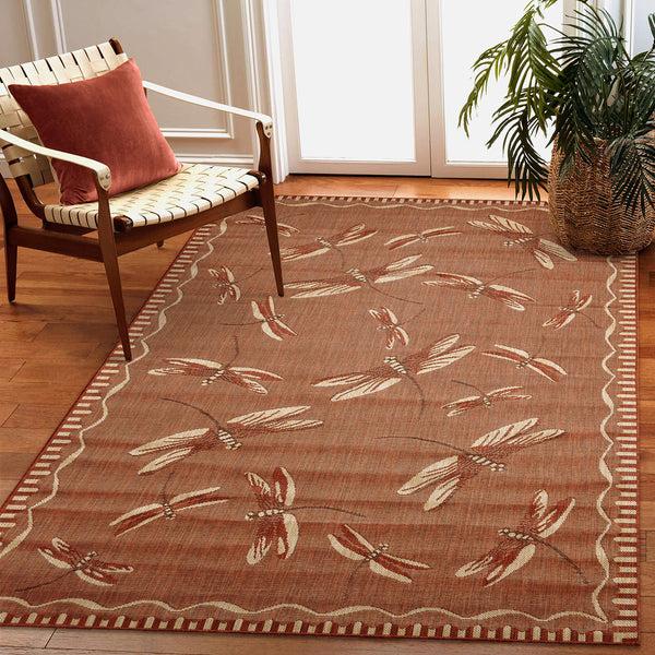 Plow & Hearth Indoor/Outdoor Dragonfly Rug 3'3" X 4'11"