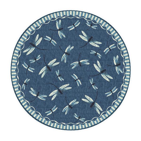 Plow & Hearth Indoor/Outdoor Dragonfly Rug 7'10" Round