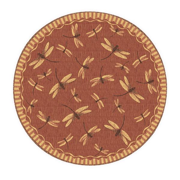 Plow & Hearth Indoor/Outdoor Dragonfly Rug 7'10" Round