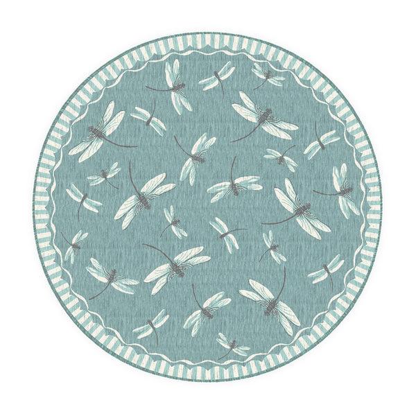 plow & hearth Indoor/Outdoor Dragonfly Rug 7'10" Round