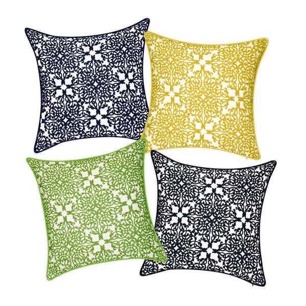 Plow & Hearth Indoor/Outdoor Embroidered Lacework Throw Pillow