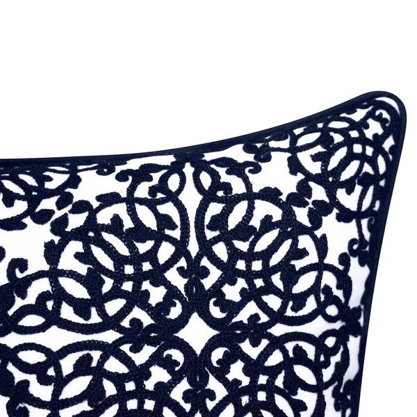 Plow & Hearth Indoor/Outdoor Embroidered Lacework Throw Pillow