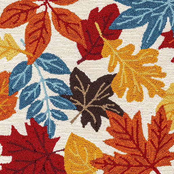 Plow & Hearth Indoor/Outdoor Fall Leaves Hooked Polypropylene Accent Rug 24"x42"