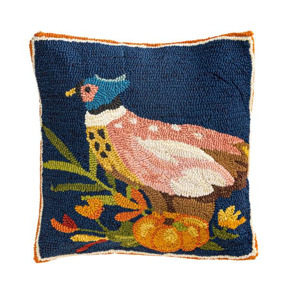 plow & hearth Indoor/Outdoor Fall Pheasant Hooked Polypropylene Throw Pillow