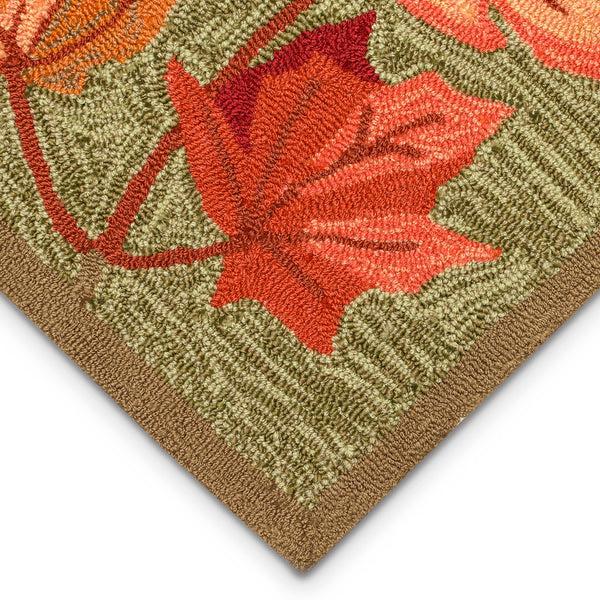 Plow & Hearth Indoor/Outdoor Falling Leaves Border Rug 3'6" X 5'6"