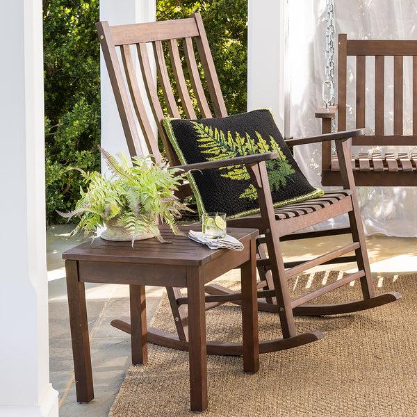 Plow & Hearth Indoor/Outdoor Fern Hooked Throw Pillow