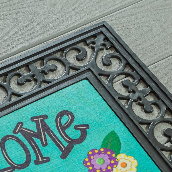 Plow & Hearth Indoor/Outdoor Fleur Scroll Sassafras Mat Tray