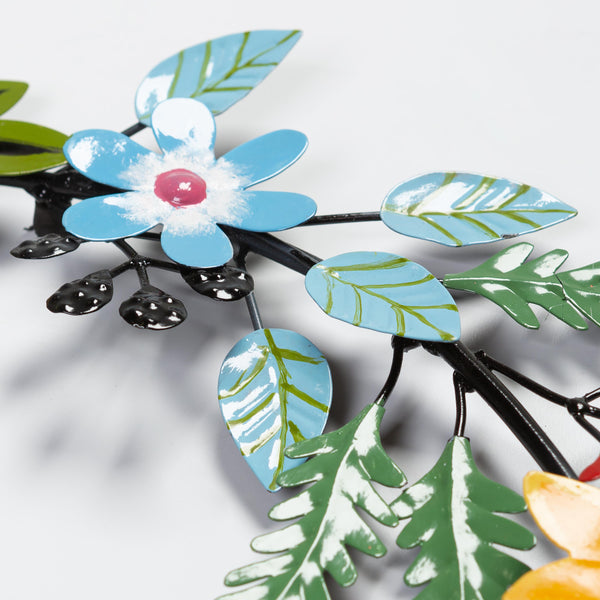 Plow & Hearth Indoor/Outdoor Floral And Berry Metal Wreath