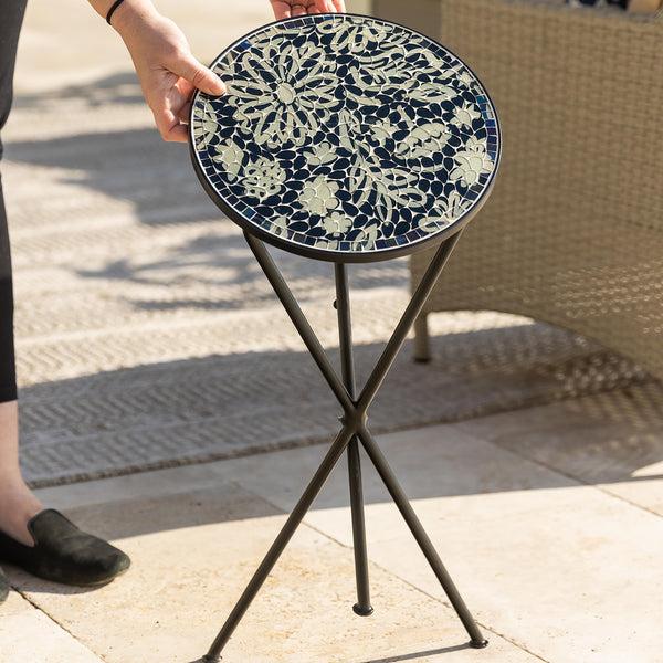 Plow & Hearth Indoor/Outdoor Floral Sketch Folding Side Table