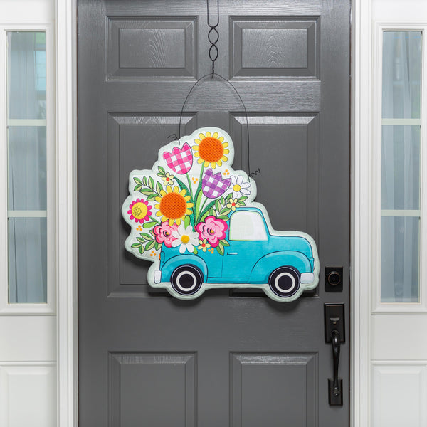 plow & hearth Indoor/Outdoor Flower Truck Estate Door Décor