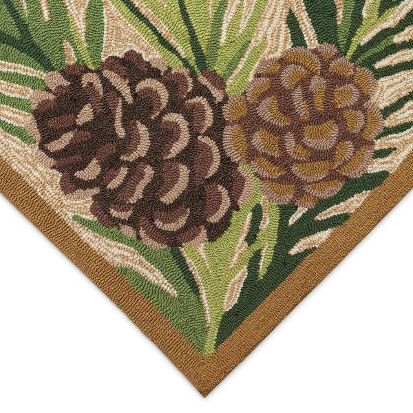 Plow & Hearth Indoor/Outdoor Forest Lake Border Rug 2' X 8' Runner