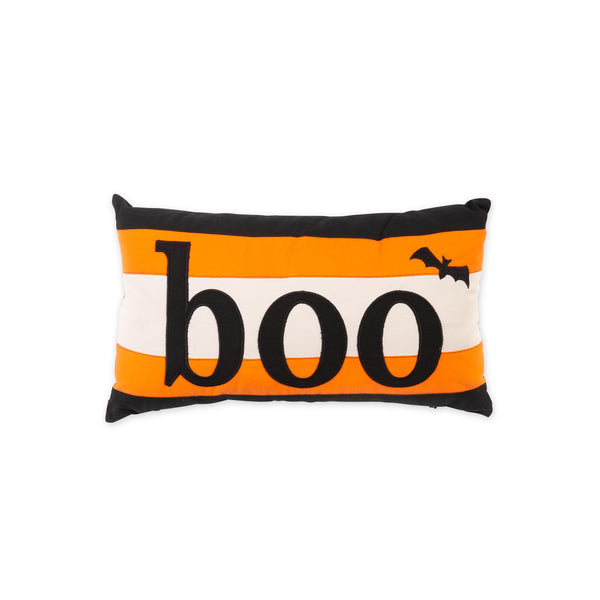 Plow & Hearth Indoor/Outdoor Halloween Boo Lumbar Cotton Throw Pillow