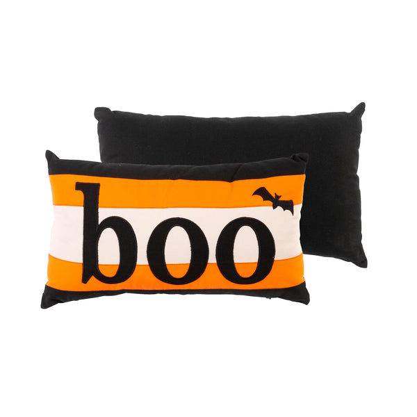 Plow & Hearth Indoor/Outdoor Halloween Boo Lumbar Cotton Throw Pillow