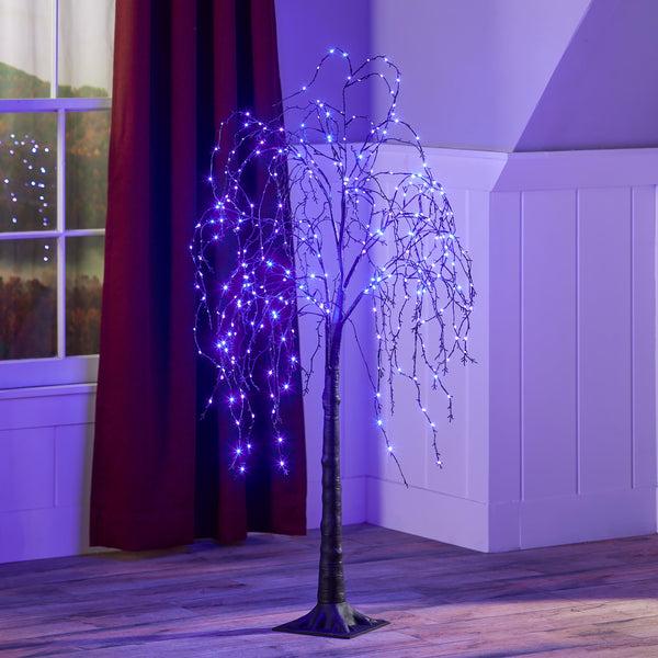 plow & hearth Indoor/Outdoor Halloween Weeping Willow 4'H with 300 Lights